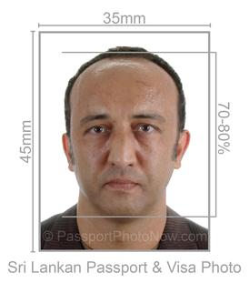 Sri Lankan Passport & Visa Photo requirement